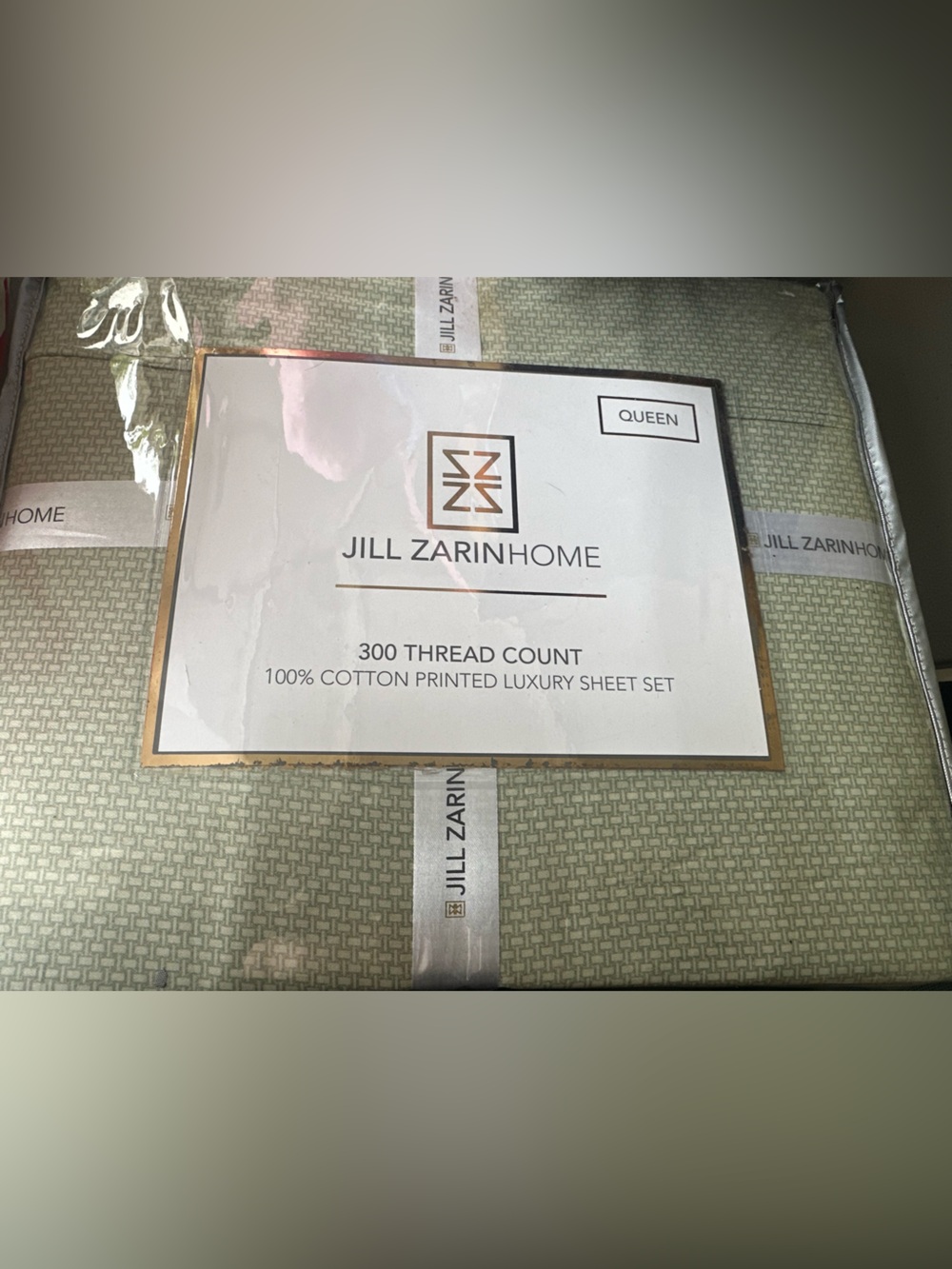Jill ZarinHome Queen 300TC Cotton Sheet Set - Sage Green
